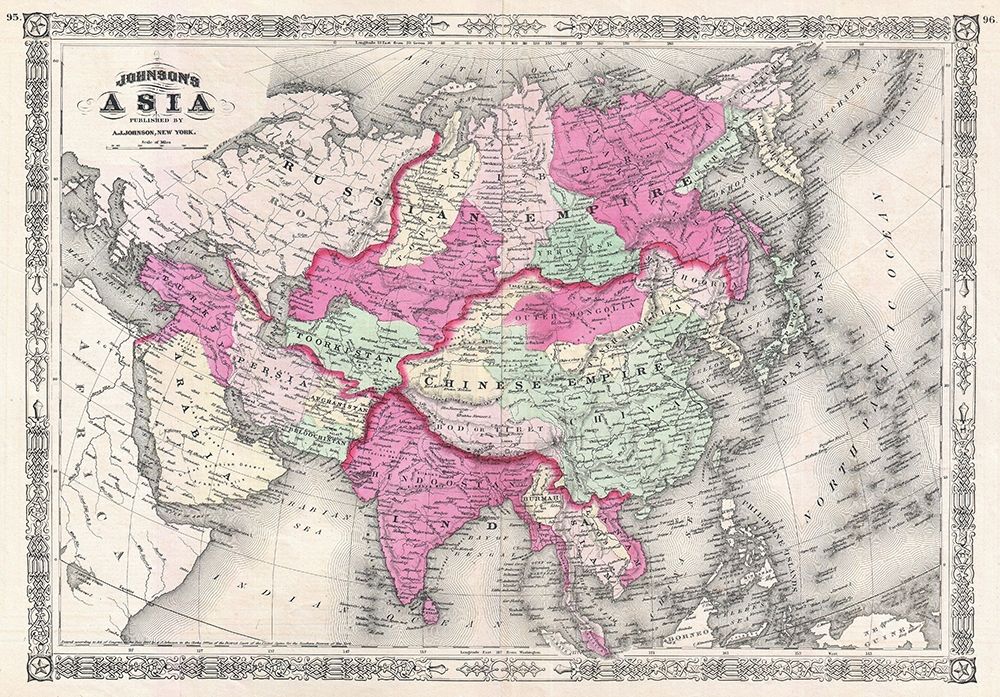 1867 Johnson Map of Asia art print by Johnson for $57.95 CAD