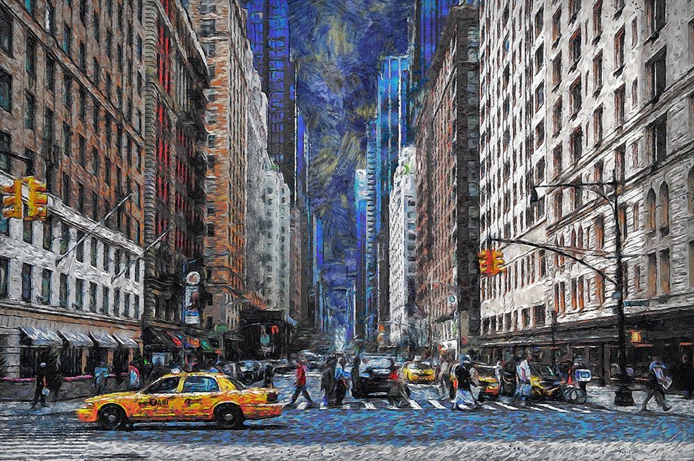 New York Street Traffic art print by Ronald Bolokofsky for $57.95 CAD