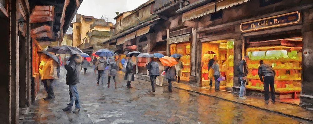 Shopping In the Rain art print by Ronald Bolokofsky for $57.95 CAD