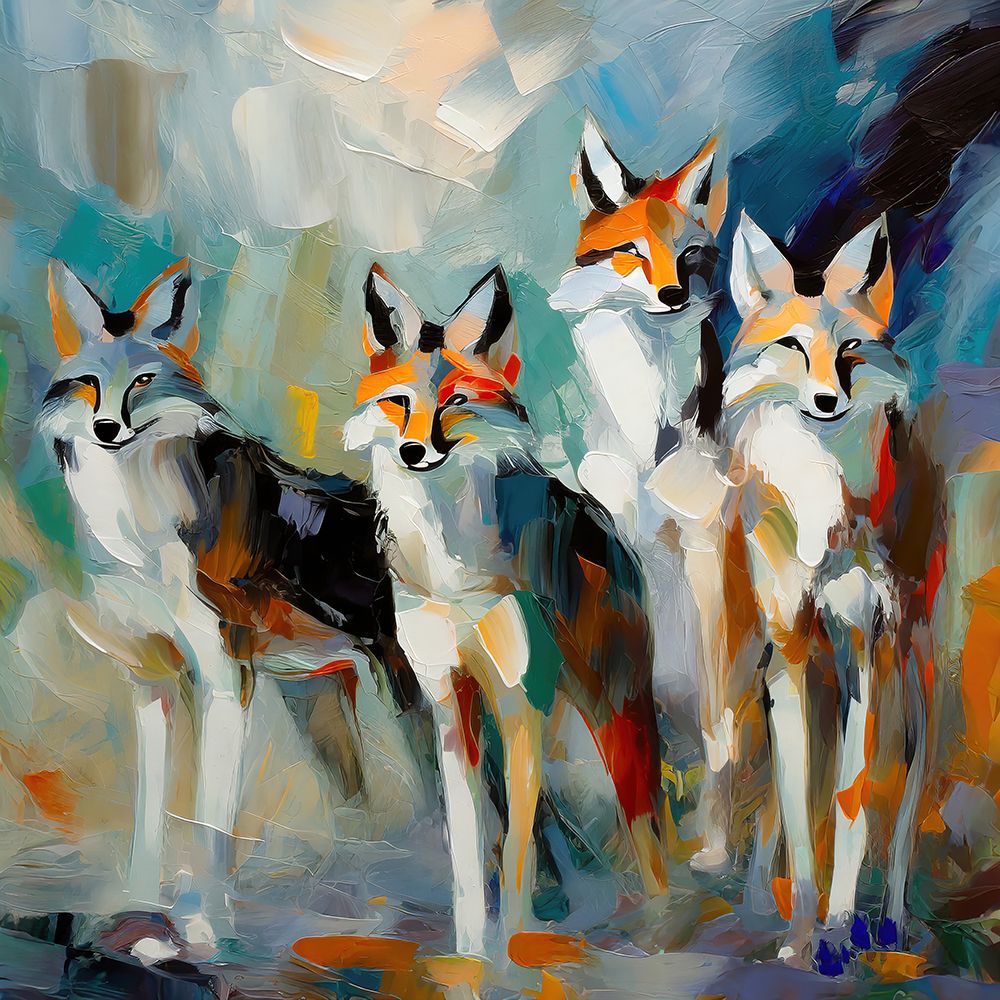 Pack of Coyotes art print by Ronald Bolokofsky for $57.95 CAD