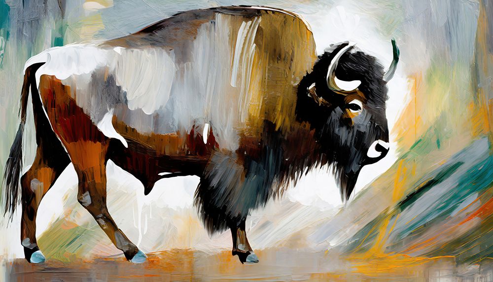 Bisons Stance art print by Ronald Bolokofsky for $57.95 CAD