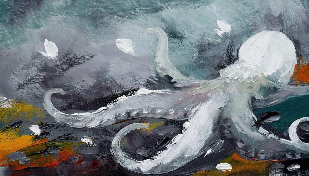 Deep Teal Sea art print by Ronald Bolokofsky for $57.95 CAD