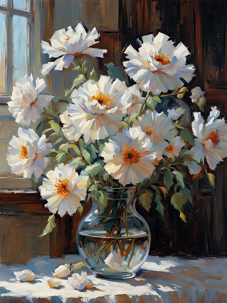 White Flowers In Vase art print by Ronald Bolokofsky for $57.95 CAD