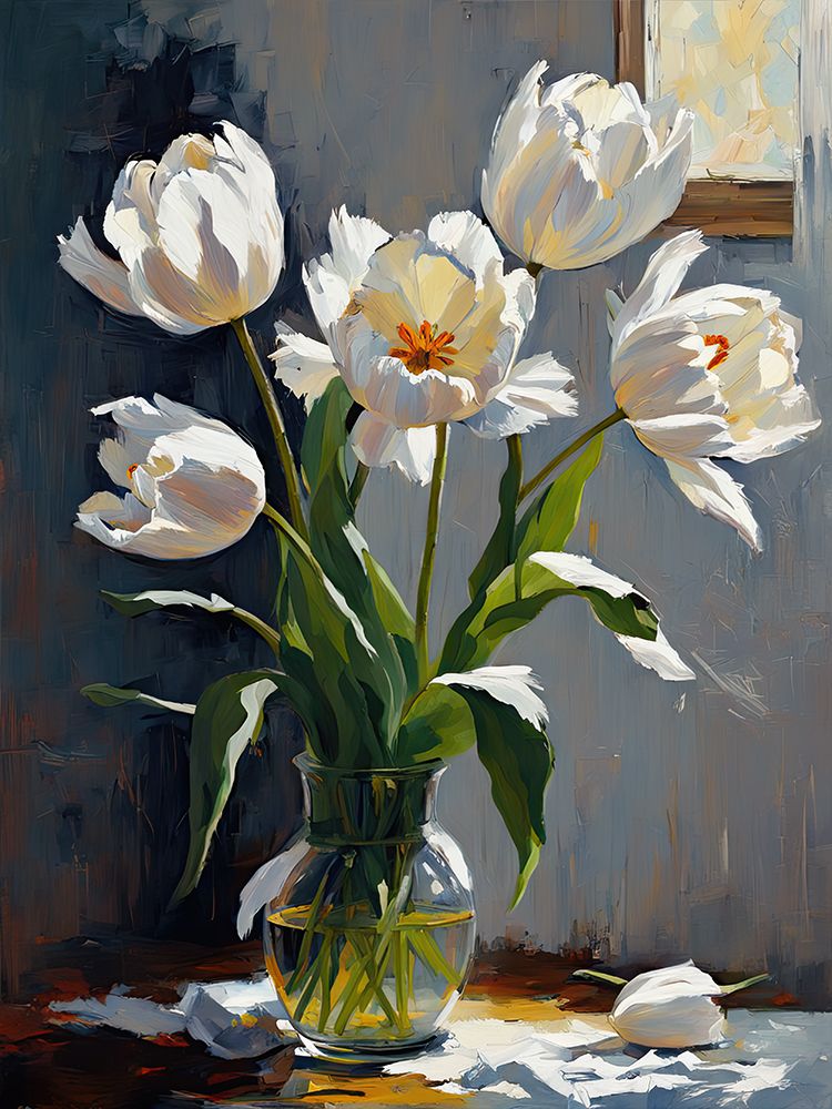 White Tulips In A Vase art print by Ronald Bolokofsky for $57.95 CAD