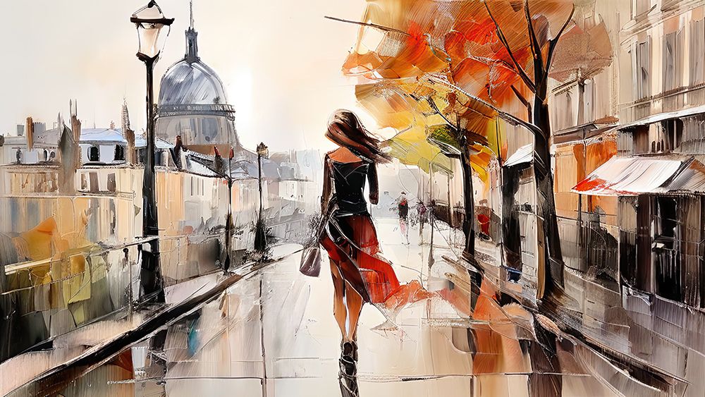 Woman Walking Alone art print by Ronald Bolokofsky for $57.95 CAD