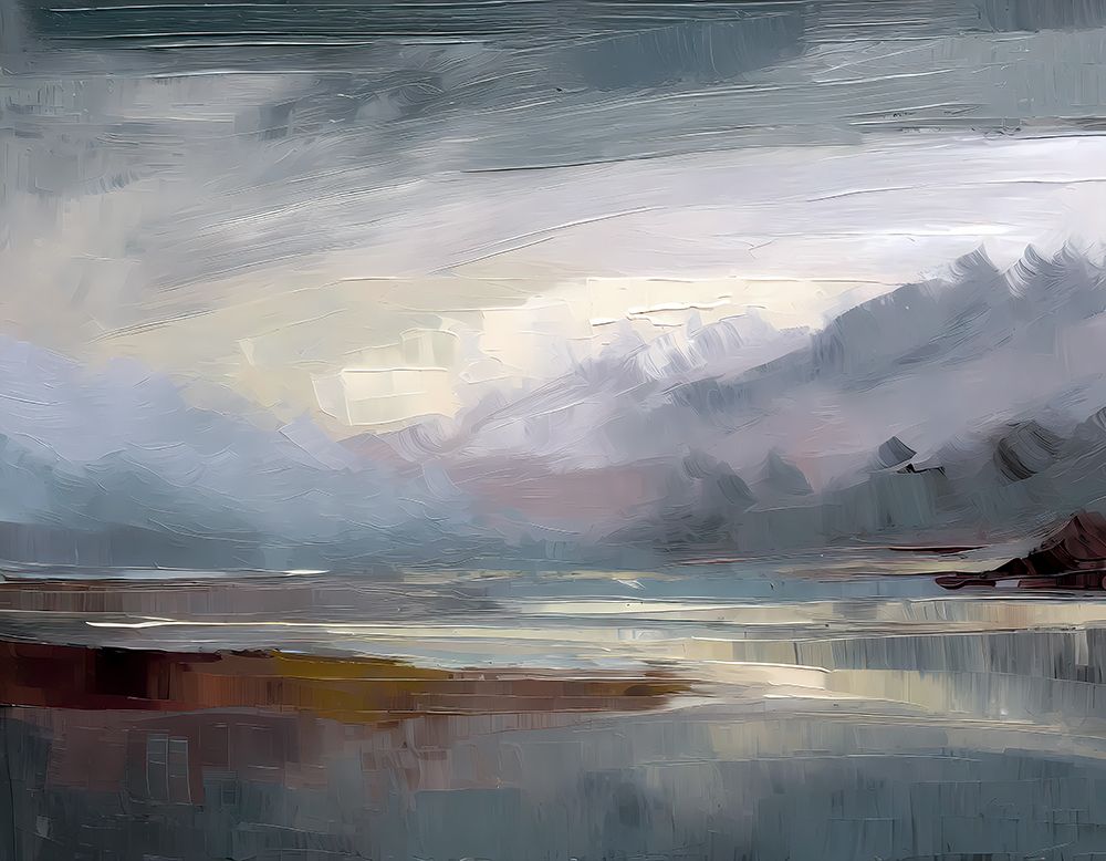 Cloudy Mountain Lake art print by Ronald Bolokofsky for $57.95 CAD