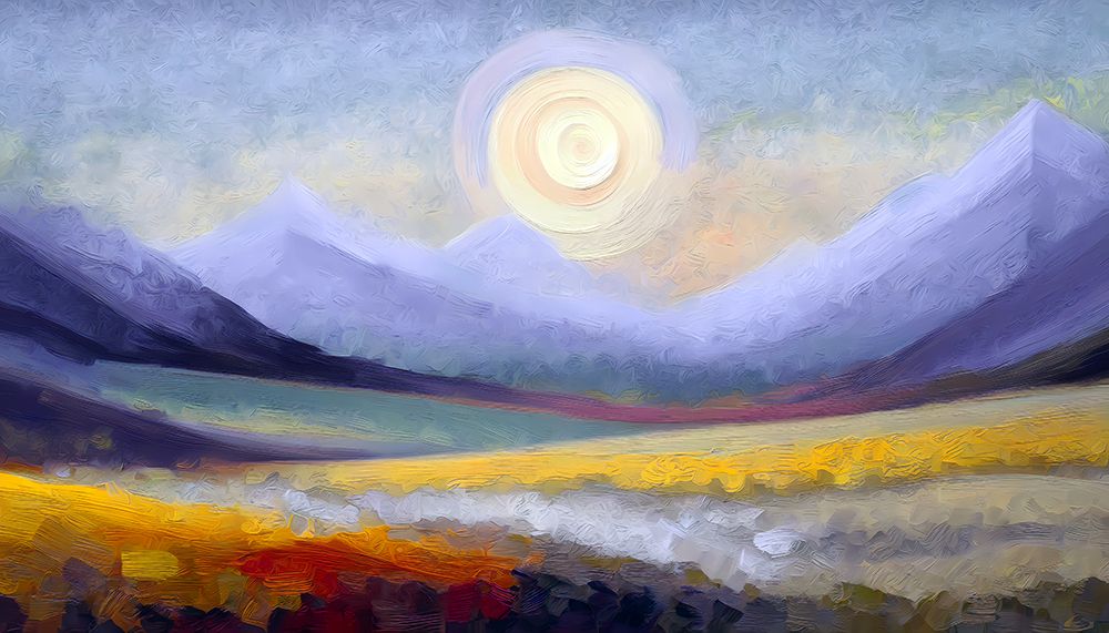 Colorful Mountain Sunrise art print by Ronald Bolokofsky for $57.95 CAD