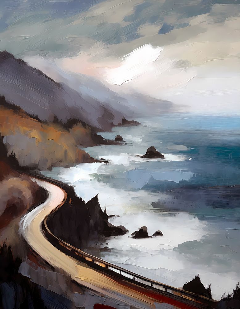 Oceanside Highway II art print by Ronald Bolokofsky for $57.95 CAD
