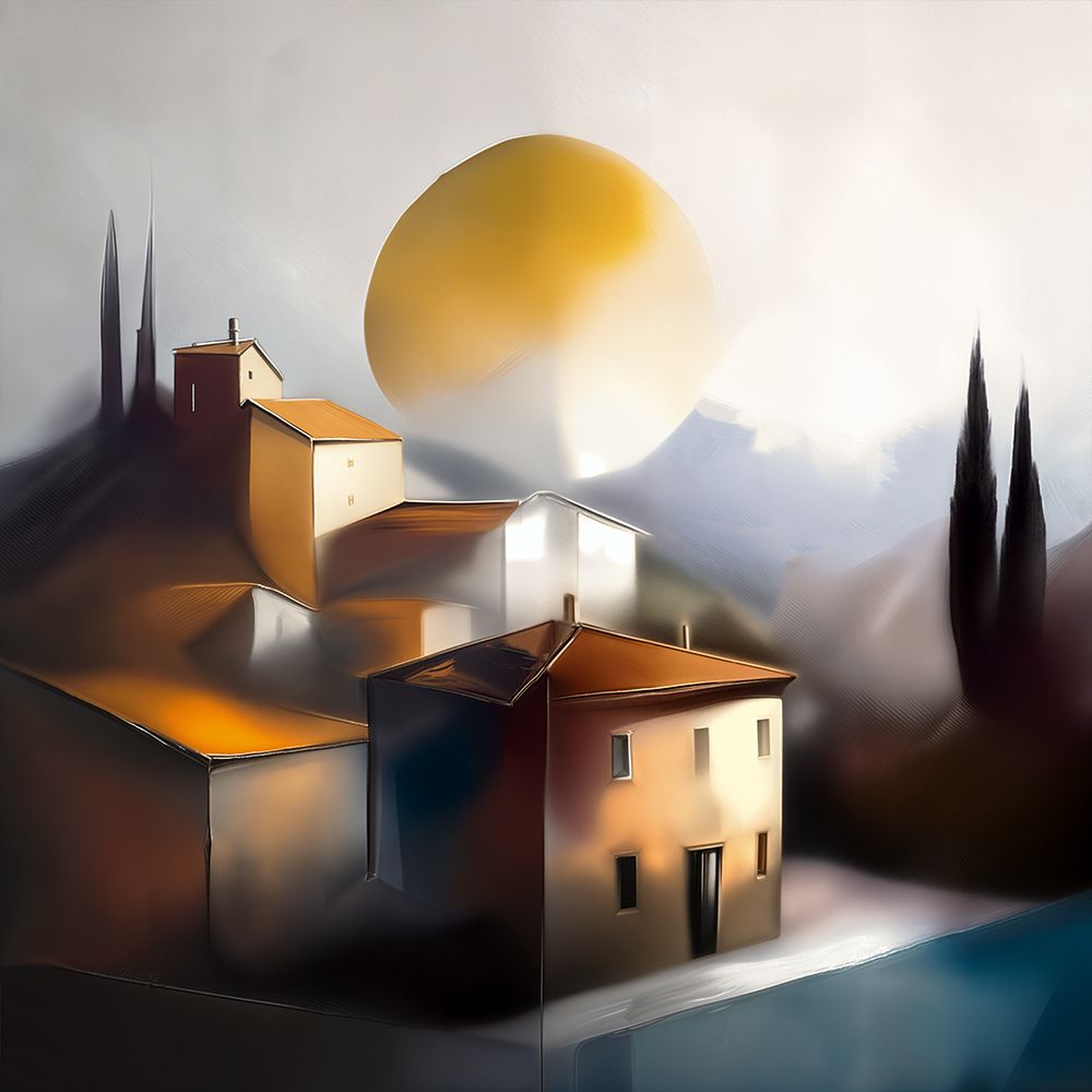 Tuscan Village Dawn I art print by Ronald Bolokofsky for $57.95 CAD
