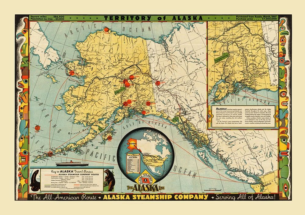Territory of Alaska art print by Alaska Steamship Co for $57.95 CAD
