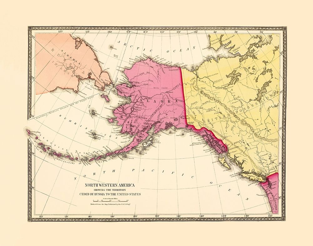 Alaska, British Territories, Siberia - USCS 1873 art print by USCS for $57.95 CAD