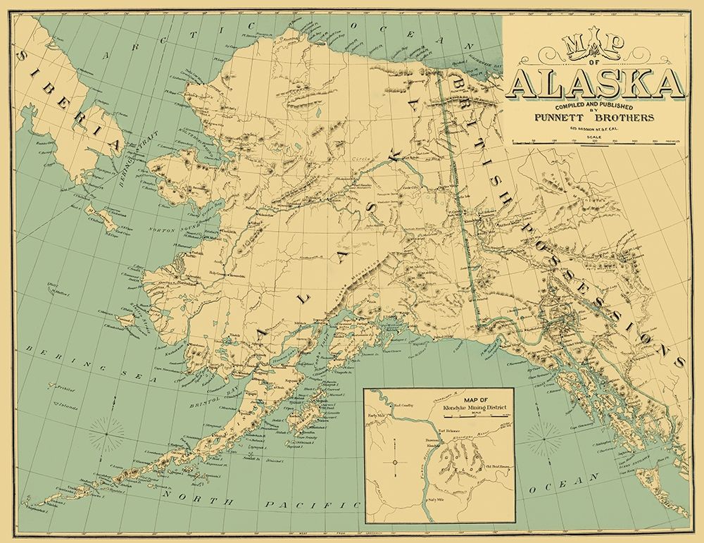 Alaska, British Possessions, Russia - Punnet 1897 art print by Punnet for $57.95 CAD