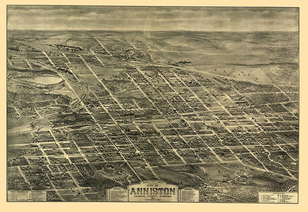 Anniston Alabama - Hart 1903 art print by Hart for $57.95 CAD