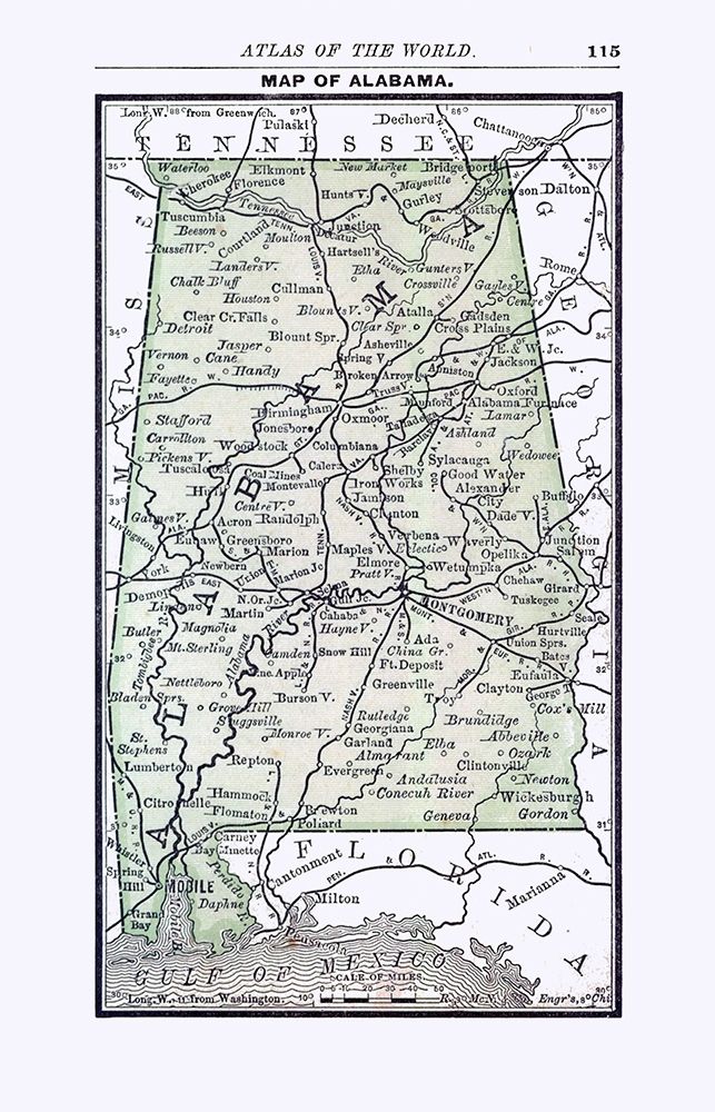 Alabama - Alden 1886 art print by Alden for $57.95 CAD