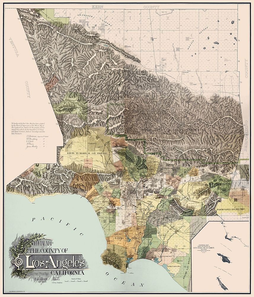 Los Angeles California - Wright 1898 art print by Wright for $57.95 CAD