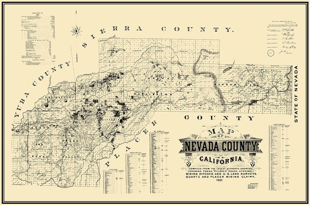 Nevada County California - Hartwell 1880 art print by Hartwell for $57.95 CAD