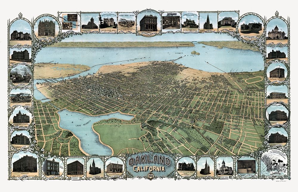 Oakland California - Soderberg 1900  art print by Soderberg for $57.95 CAD