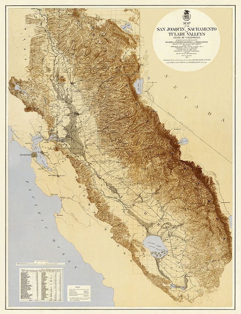San Joaquin, Tulare Valleys California art print by US War Dept for $57.95 CAD