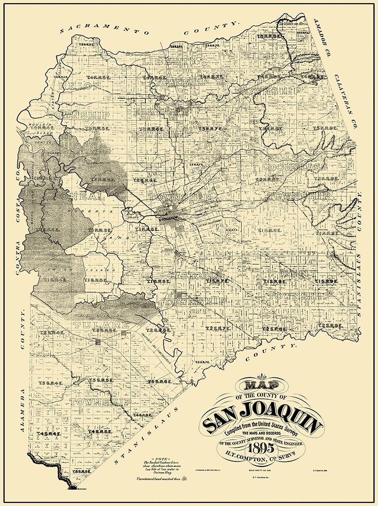 San Joaquin California Landowner - Compton 1895 art print by Compton for $57.95 CAD
