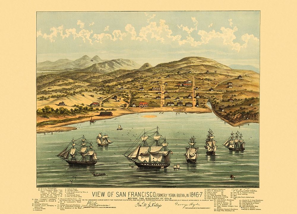 San Francisco California - Bosqui 1847 art print by Bosqui for $57.95 CAD