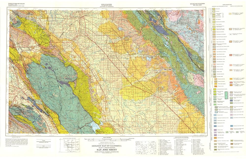 San Jose Sheet California Mines - Rogers 1962 art print by Rogers for $57.95 CAD