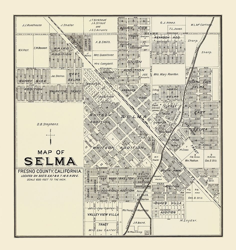 Selma California Landowner - Thomas 1892 art print by Thomas for $57.95 CAD