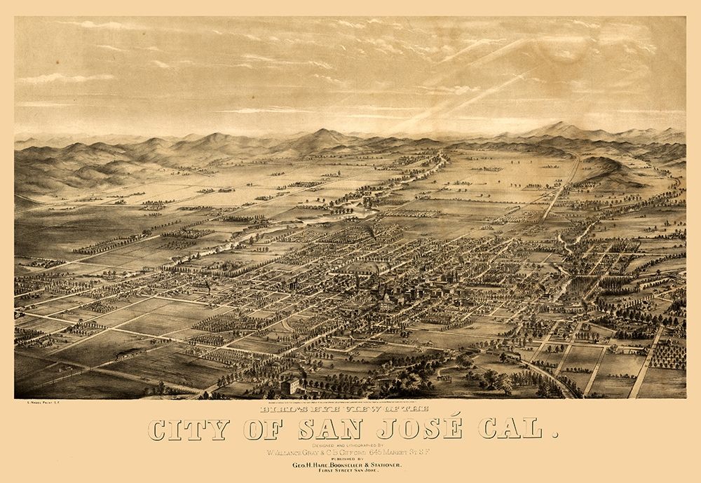 San Jose California - Gifford 1869  art print by Gifford for $57.95 CAD