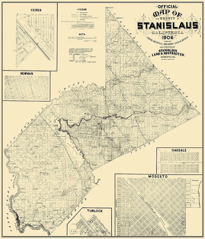 Stanislaus California Landowner - Stanislaus 1906 art print by Stanislaus for $57.95 CAD