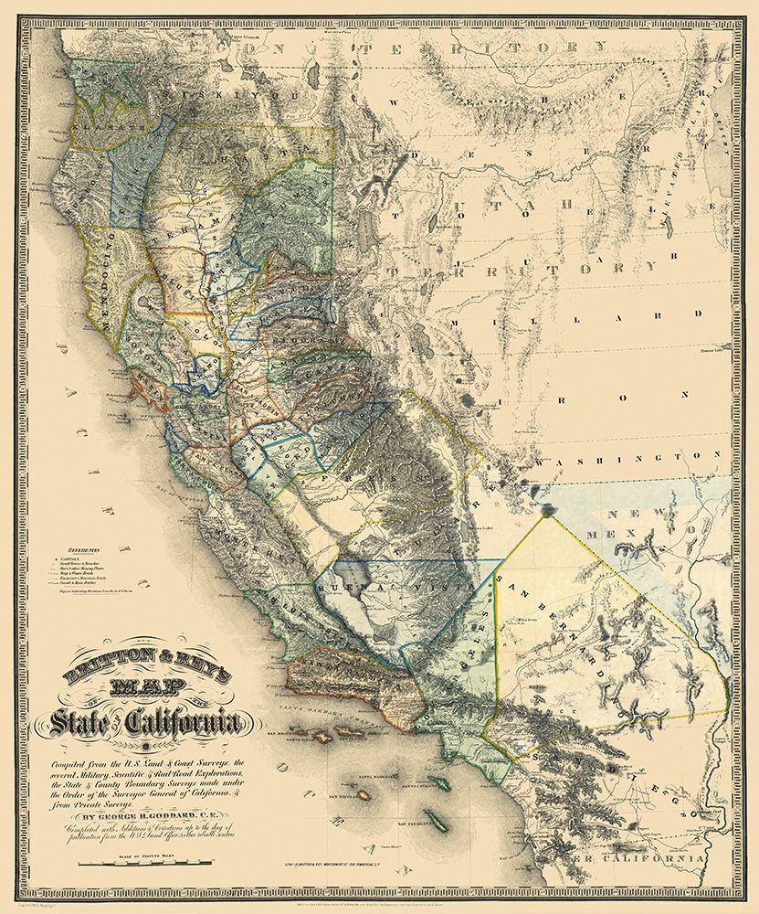 California - Goddard 1857 art print by Goddard for $57.95 CAD