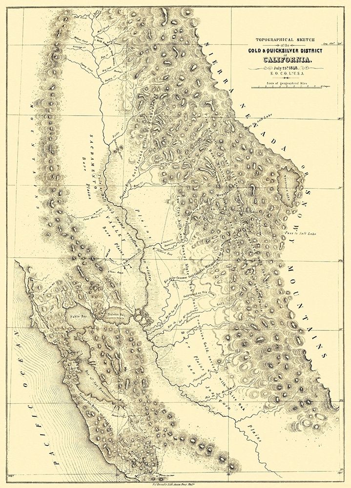 Gold Quicksilver District of California - Ord 1848 art print by Ord for $57.95 CAD