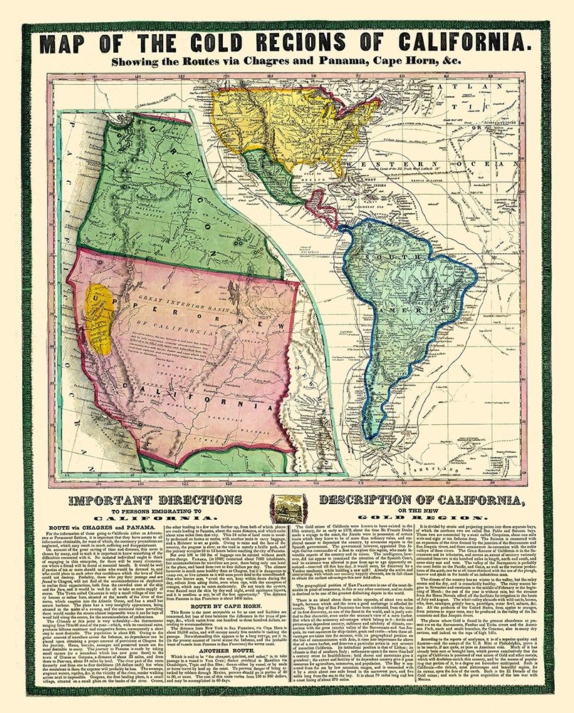 Gold Regions of California - Thayer 1849 art print by Thayer for $57.95 CAD