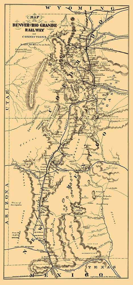 Denver and Rio Grande Railway - Mota 1873 art print by Mota for $57.95 CAD