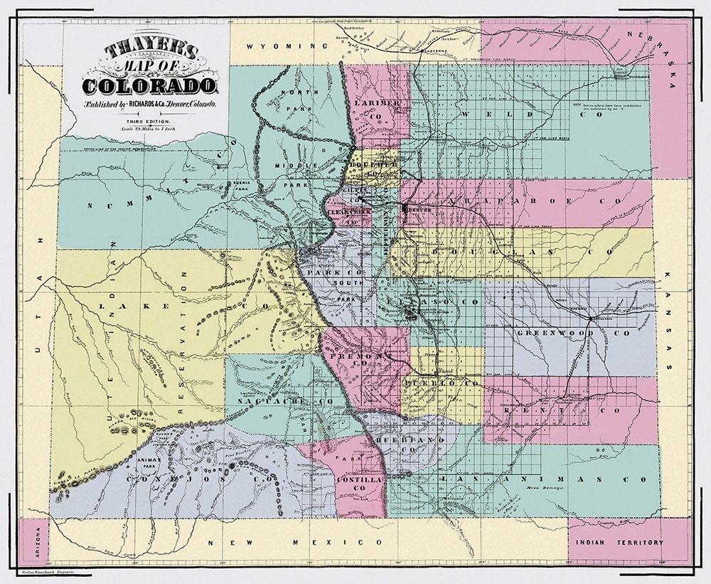 Colorado Territory - Richards 1873 art print by Richards for $57.95 CAD