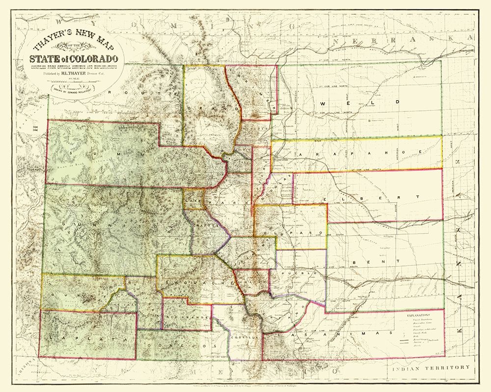 Colorado - Thayer 1880 art print by Thayer for $57.95 CAD