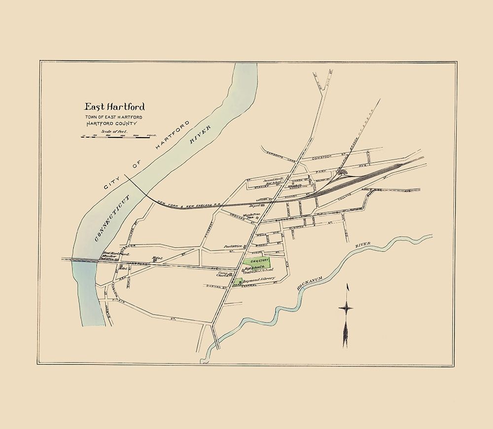 East Hartford  Connecticut - Hurd 1893 art print by Hurd for $57.95 CAD