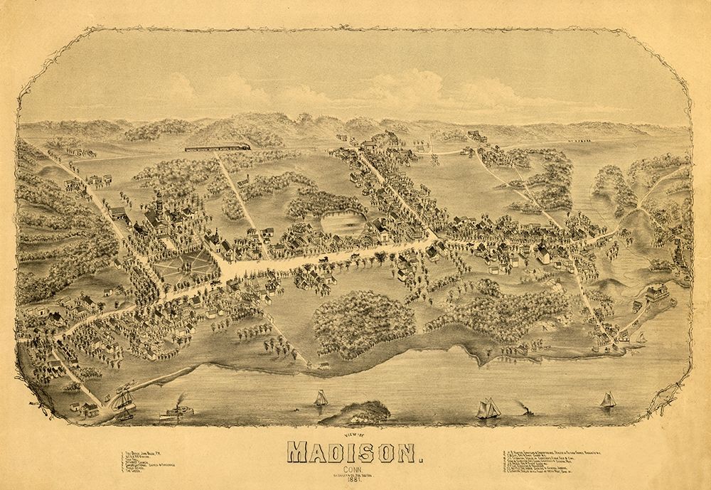 Madison Connecticut - Bailey 1881  art print by Bailey for $57.95 CAD