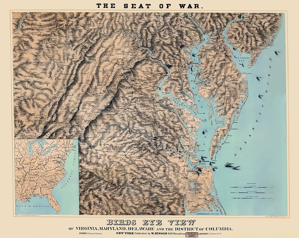 War of Virginia Maryland Delaware Washington DC art print by Schaus for $57.95 CAD