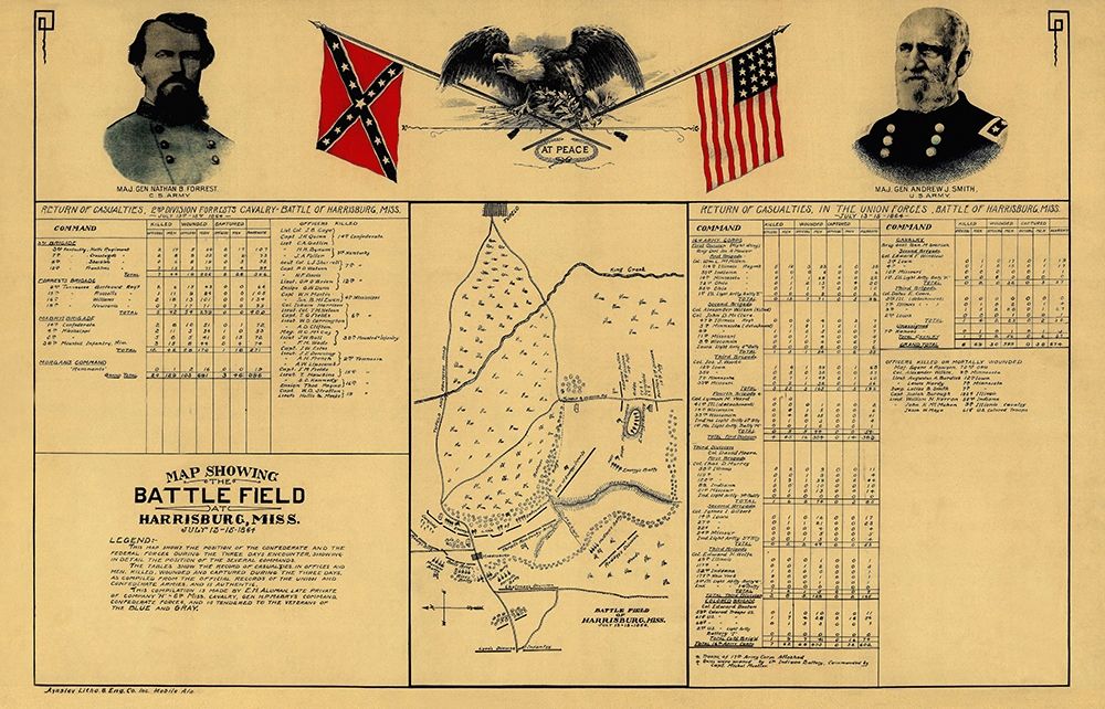 Harrisburg Mississippi Battle - Allman 1864 art print by Allman for $57.95 CAD