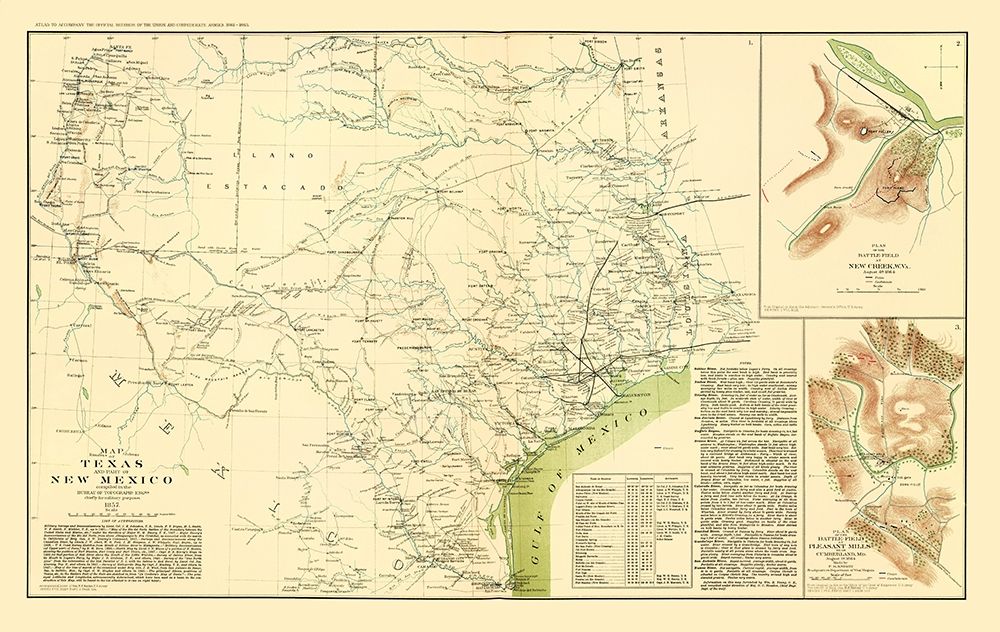 Texas Part of New Mexico - US Army Corps 1857 art print by US Army Corps for $57.95 CAD