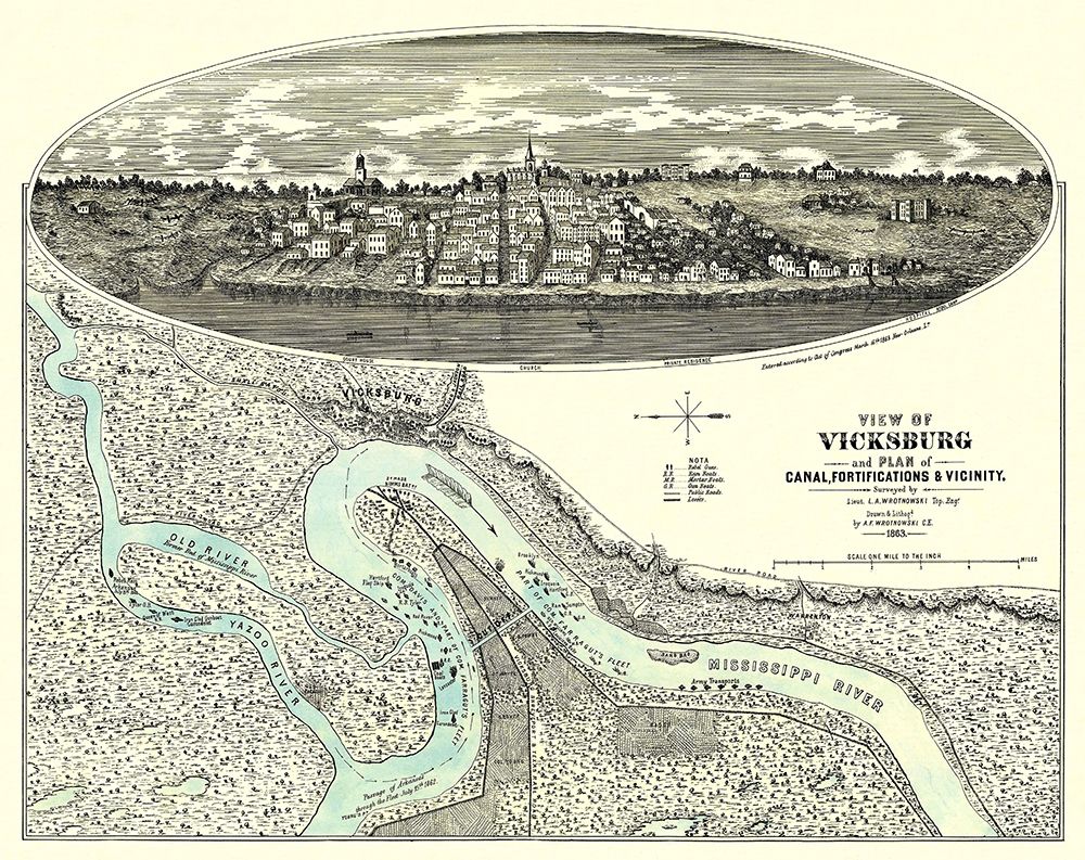 Vicksburg Mississippi with Vicinity art print by Wrotnowski for $57.95 CAD