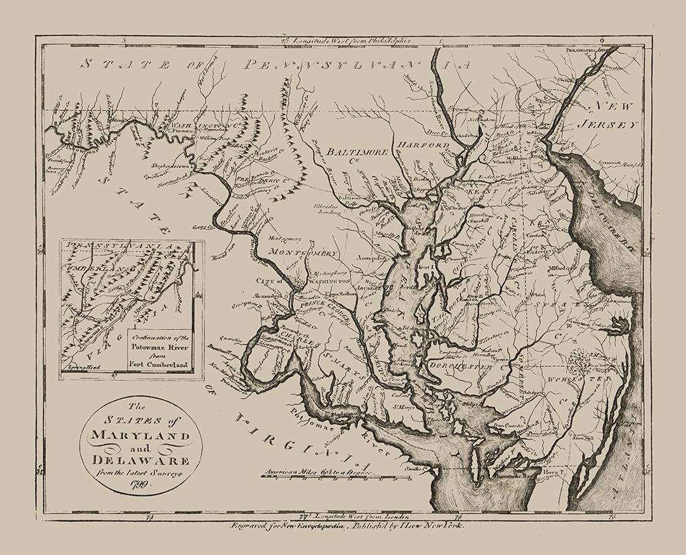 Maryland Delaware - Anderson 1799  art print by Anderson for $57.95 CAD