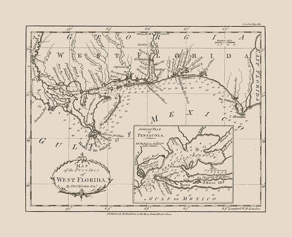West Florida - Kitchin 1781  art print by Kitchin for $57.95 CAD