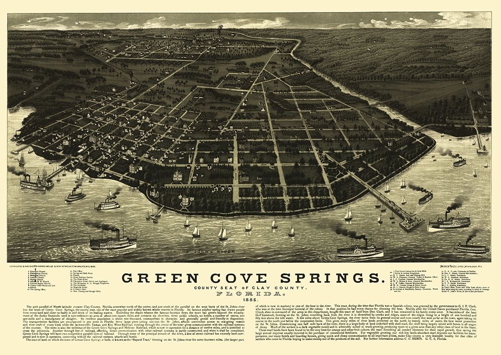 Green Cove Springs Florida - Beck 1885 art print by Beck for $57.95 CAD