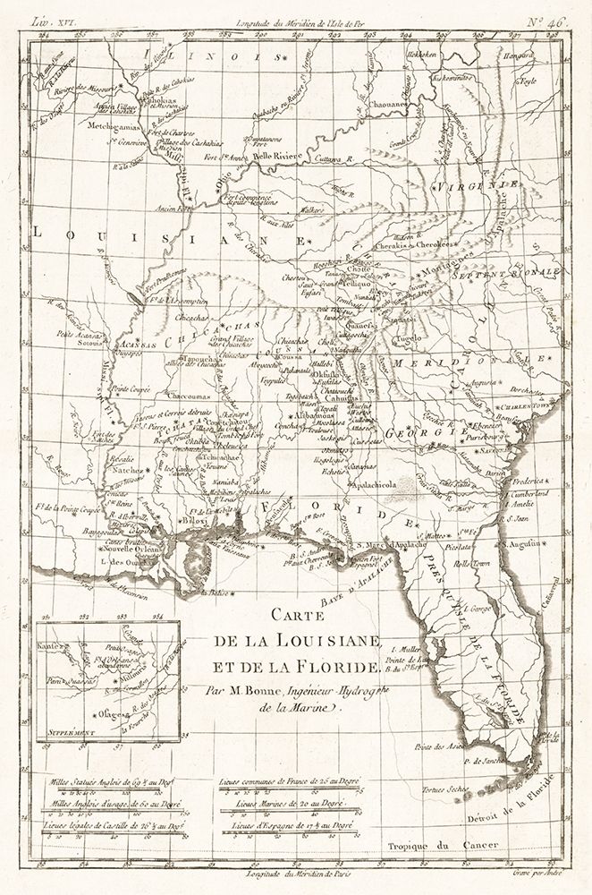 Louisiana Florida - Bonne 1780  art print by Bonne for $57.95 CAD