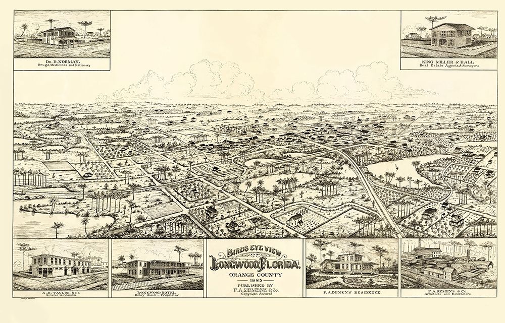 Longwood Florida - Forbes 1885 art print by Forbes for $57.95 CAD