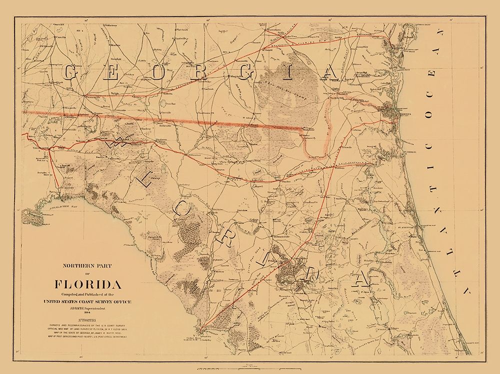 Northern Florida - Bache 1864 art print by Bache for $57.95 CAD