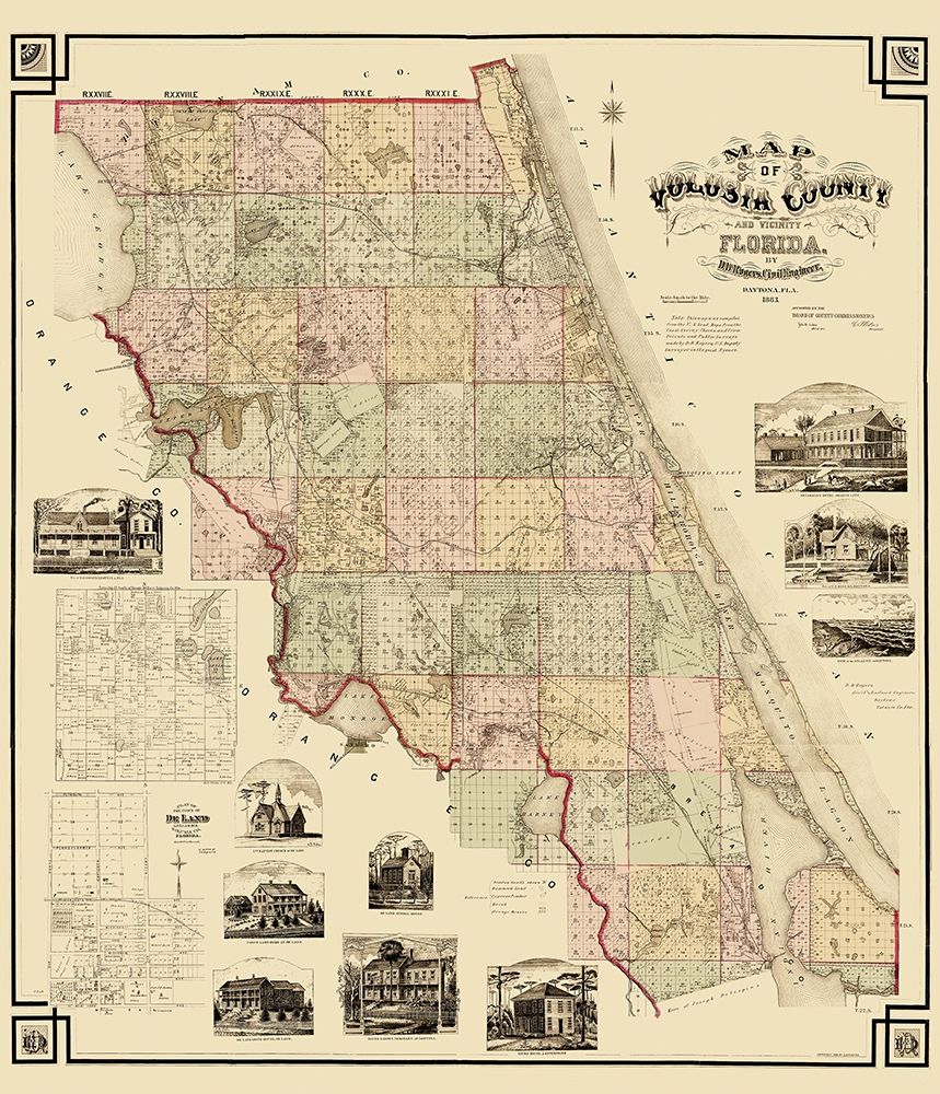 Volusia Florida Landowner - Rogers 1883 art print by Rogers for $57.95 CAD