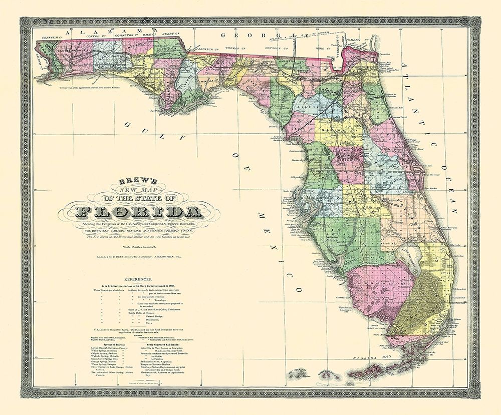 Florida - Drew 1870 art print by Drew for $57.95 CAD