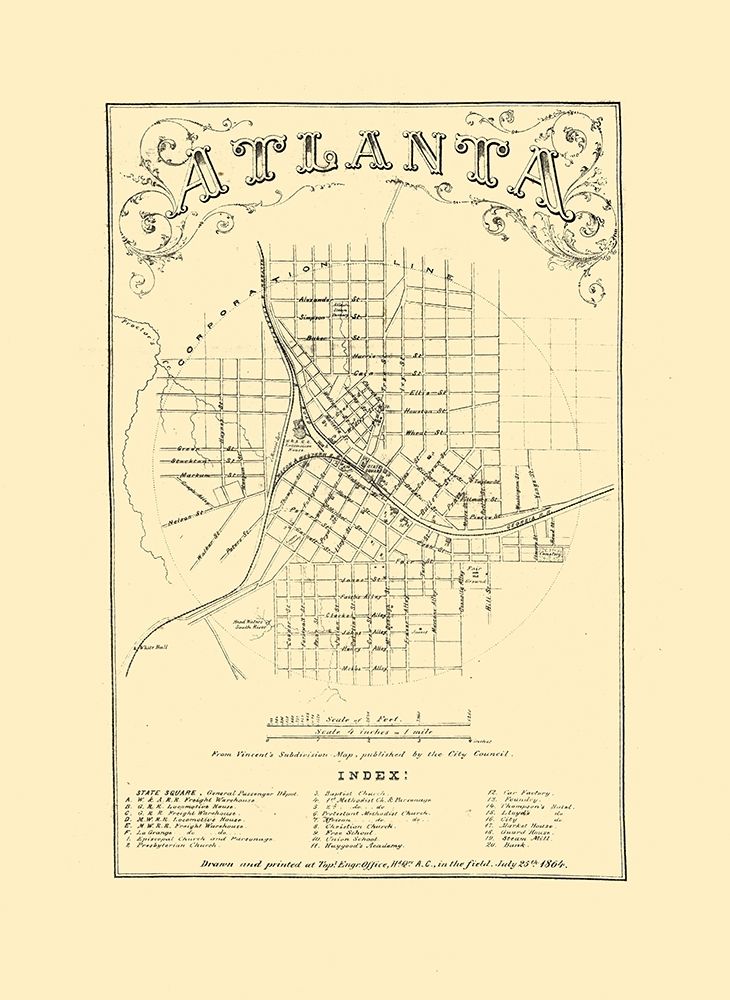 Atlanta Georgia - Vincent 1864  art print by Vincent for $57.95 CAD
