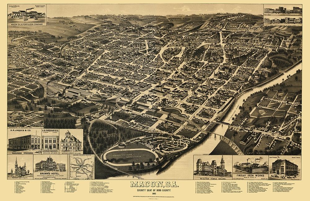 Macon Georgia - Wellge 1887 art print by Wellge for $57.95 CAD